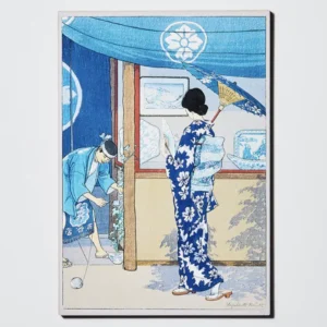 Carte postale japonaise en bois