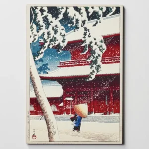 Carte postale japonaise en bois
